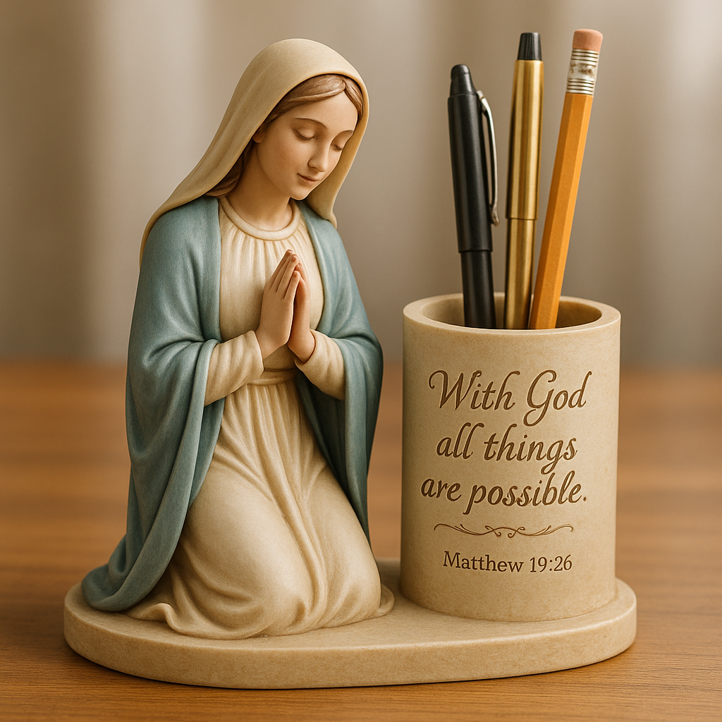 Jesus Pen Holder With Bible Verse