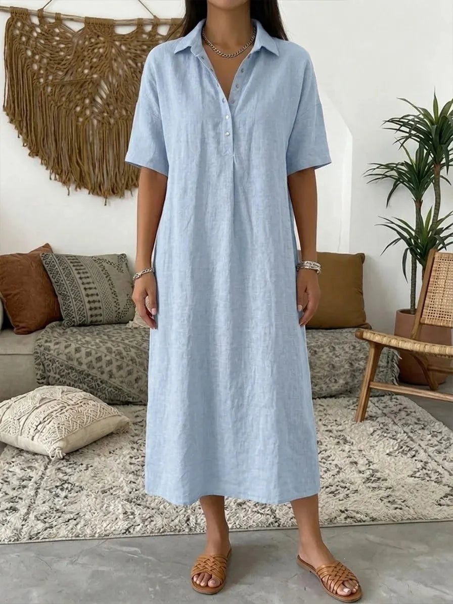 ✨Women's Cotton Linen Polo Dress