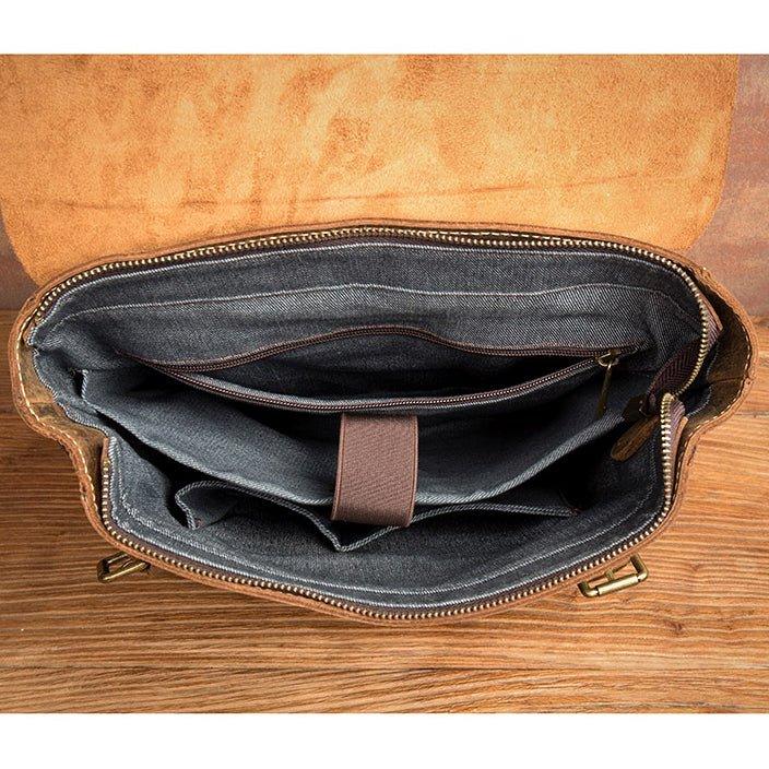 Brown Leather Backpack with Laptop Sleeve