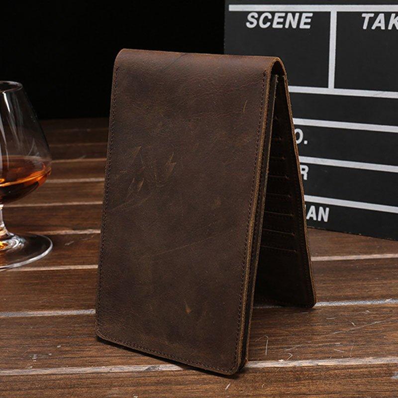 Crazy Horse Leather Card Holder Wallet Mens
