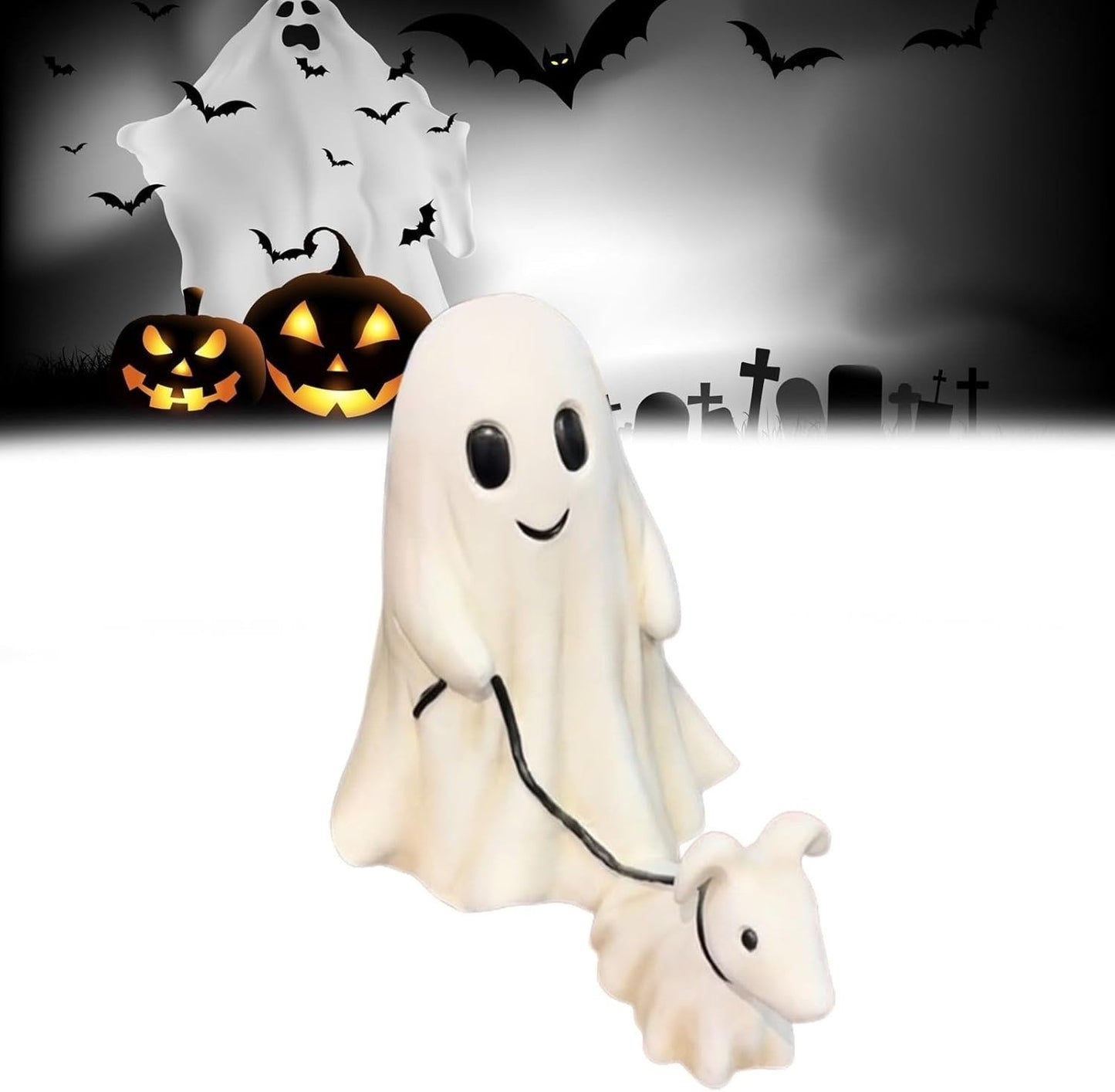 2024 Halloween Ghost Walking Dog Statue👻