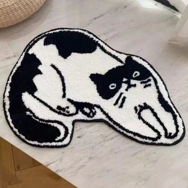 Cute cat flocked carpet