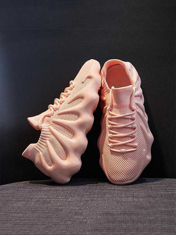 Lace-up Knit Breathable Sneakers