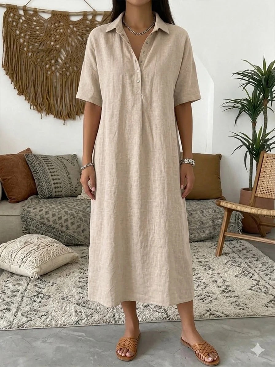 ✨Women's Cotton Linen Polo Dress