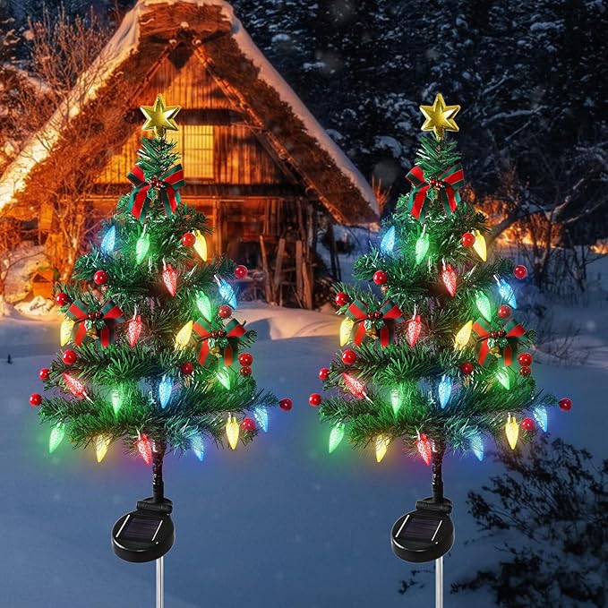 🎄Solar Christmas Tree Light – Add Holiday Magic to Your Outdoors