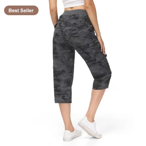 Women Lightweight Hiking Capris: Quick-Dry, 6 Pockets, Loose Fit