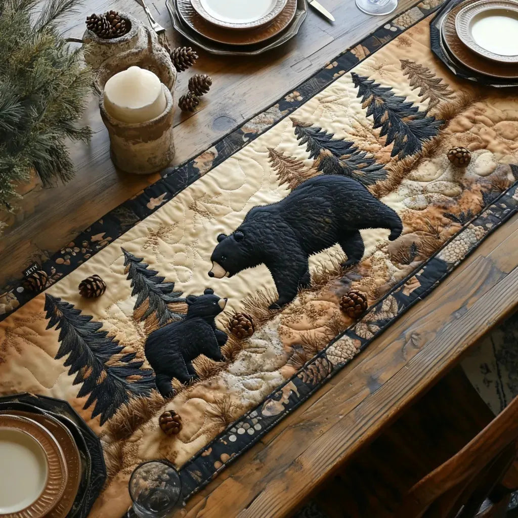 🍽️Quilted Table Runner with Vivid 3D Design