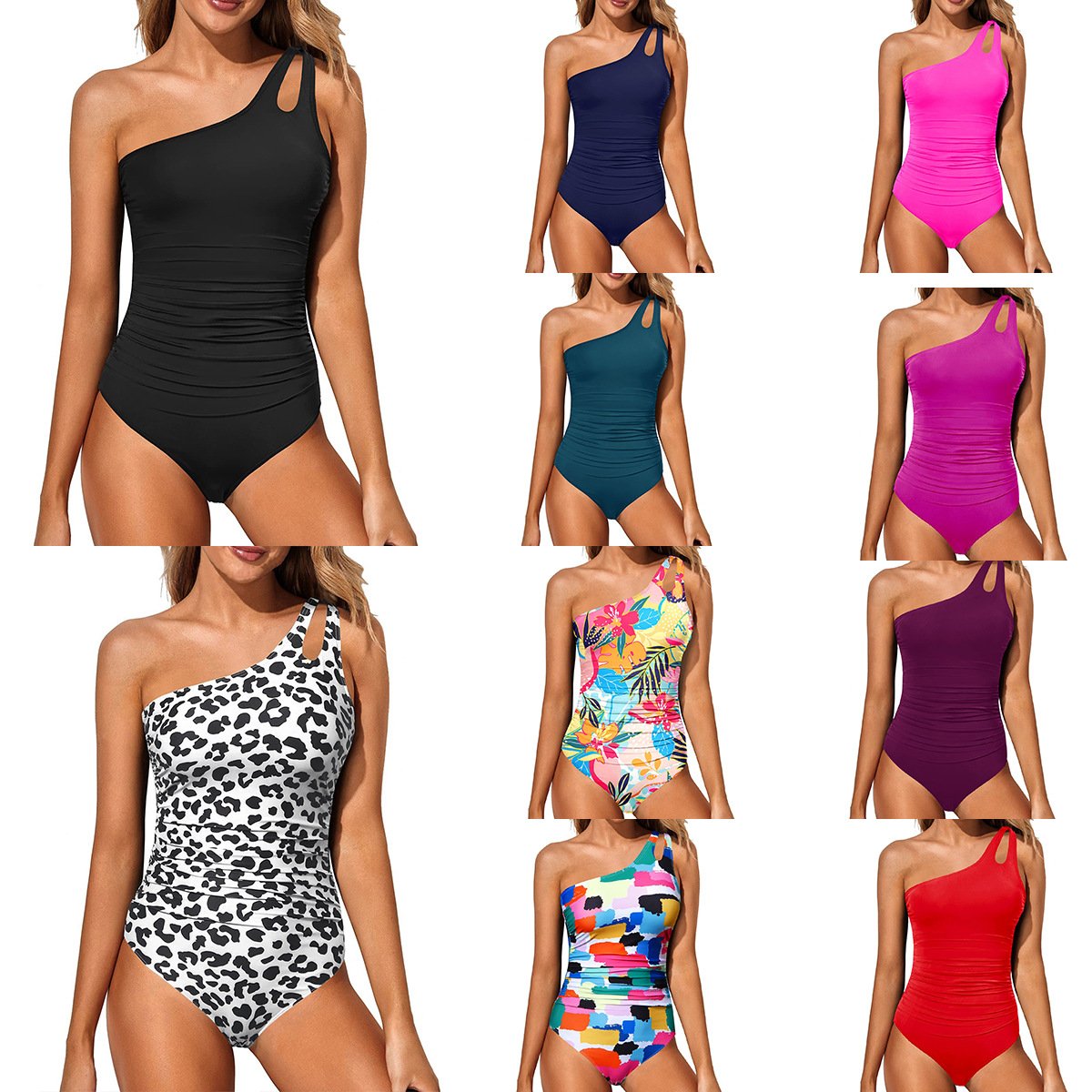 🩱One-Shoulder One-Piece Swimsuit