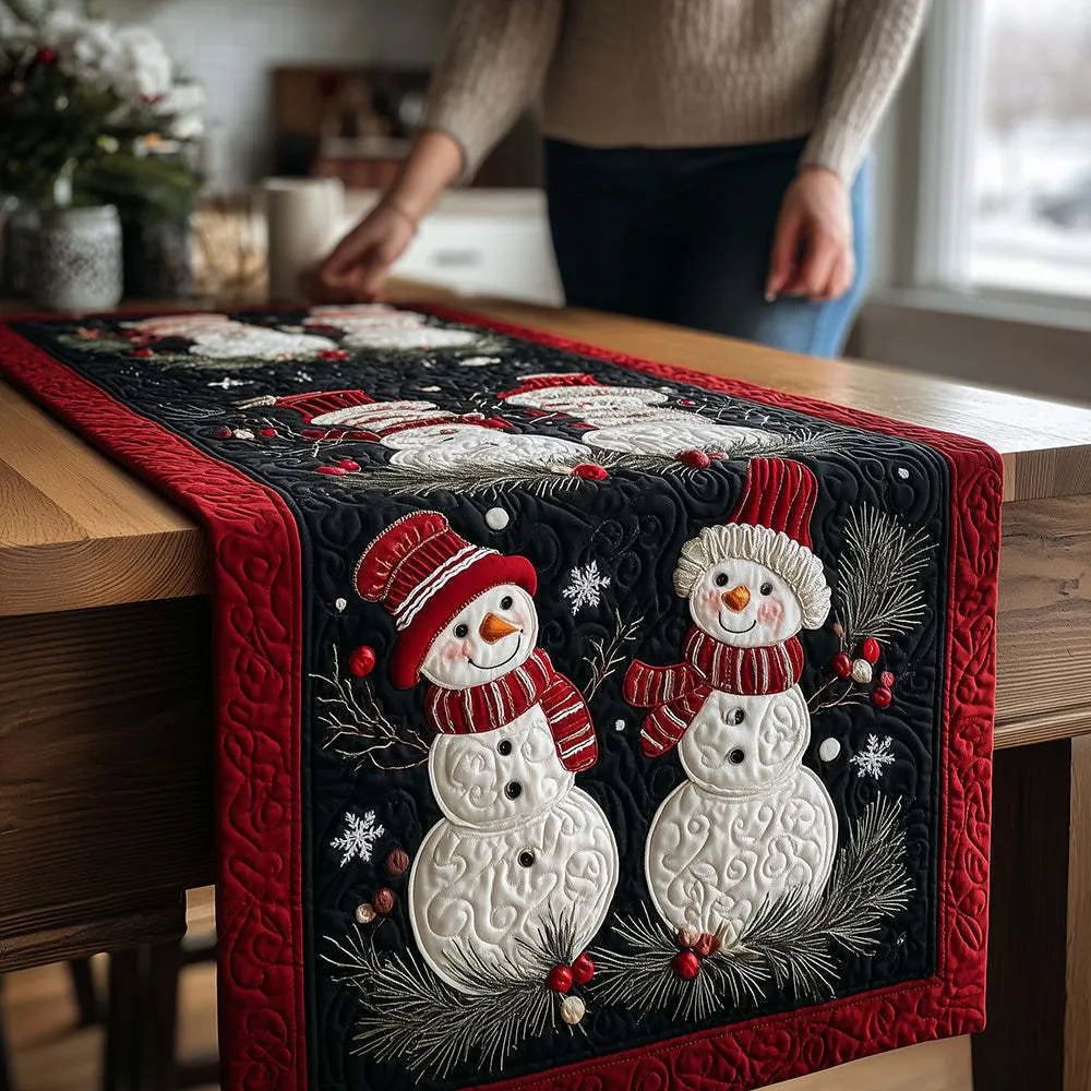 🍽️Quilted Table Runner with Vivid 3D Design