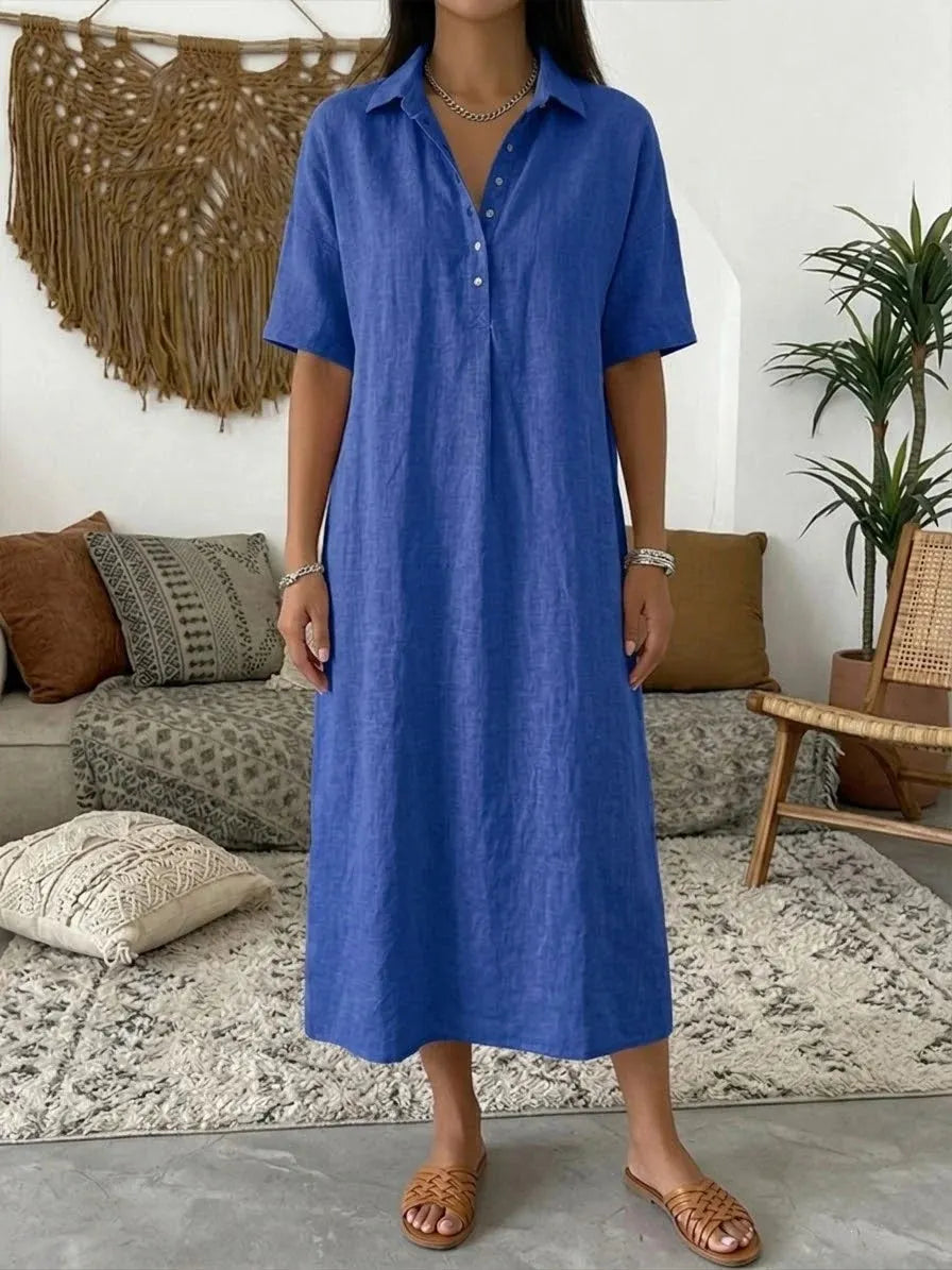 ✨Women's Cotton Linen Polo Dress