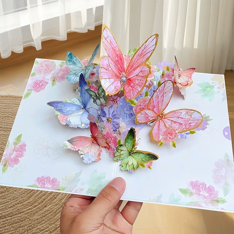 🦋3D Butterfly And Daisy Pop-Up Card