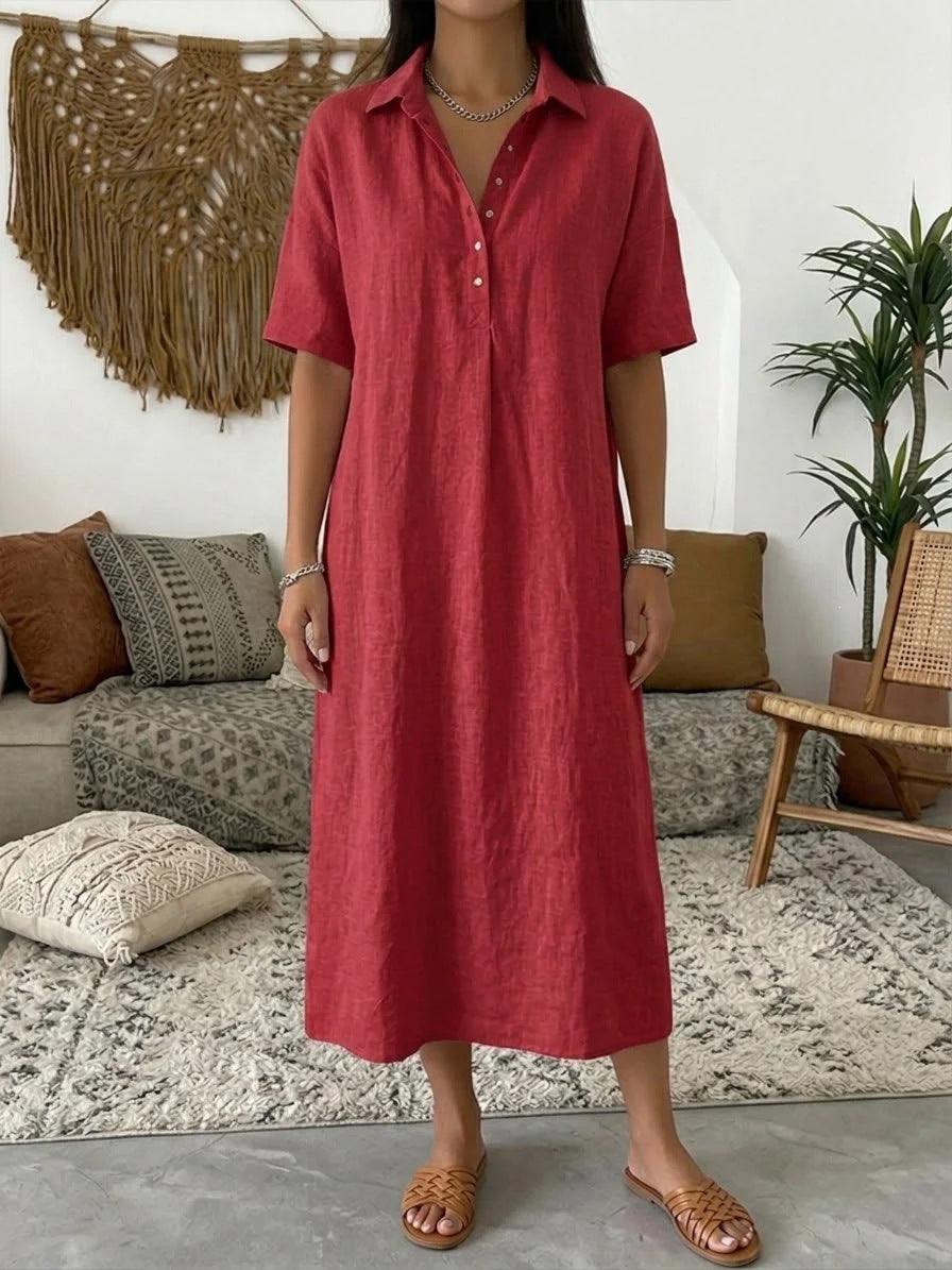✨Women's Cotton Linen Polo Dress