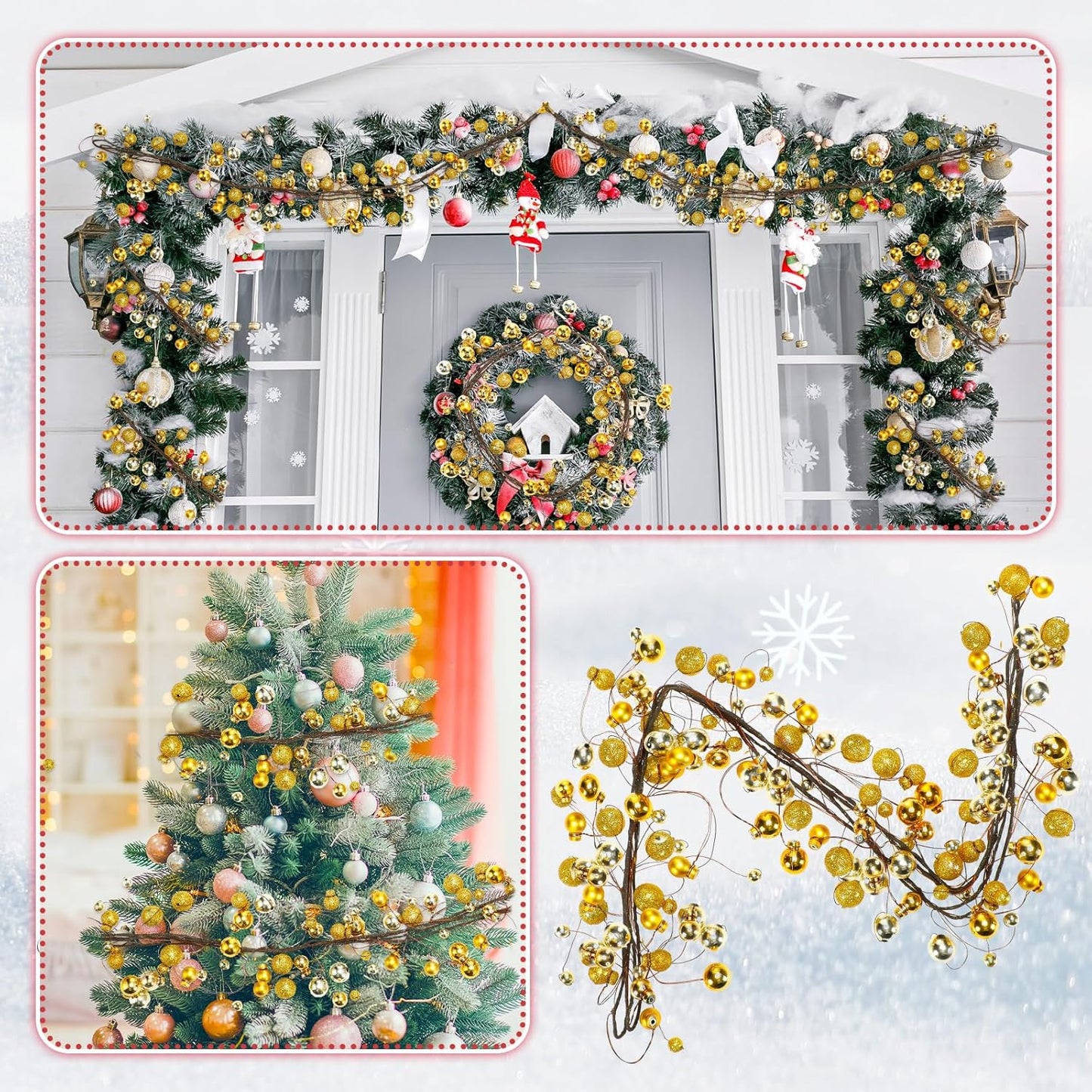 🎄Classic Christmas Ball Garland - 6ft of Festive Elegance