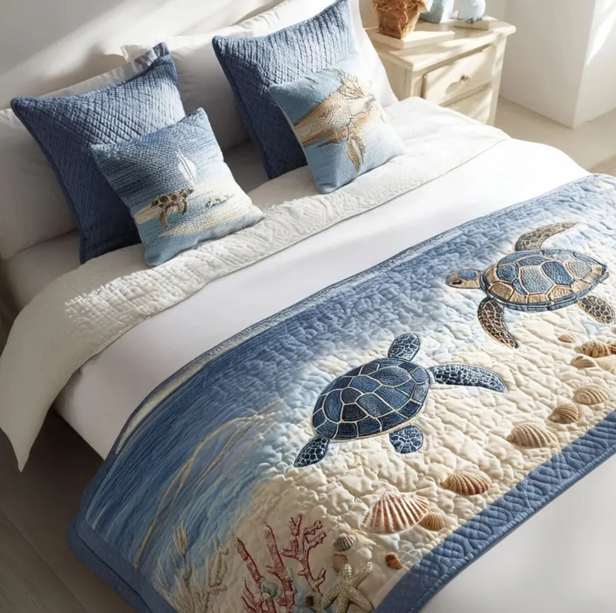 🍽️Quilted Table Runner with Vivid 3D Design