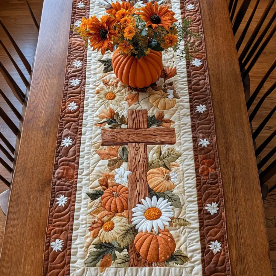 🍽️Quilted Table Runner with Vivid 3D Design