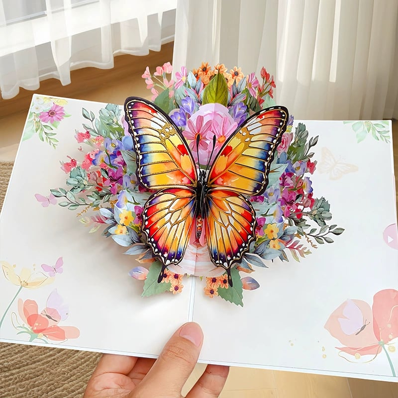🦋3D Butterfly And Daisy Pop-Up Card