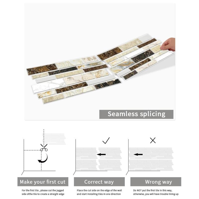 3D Marble Pattern Wall Sticker