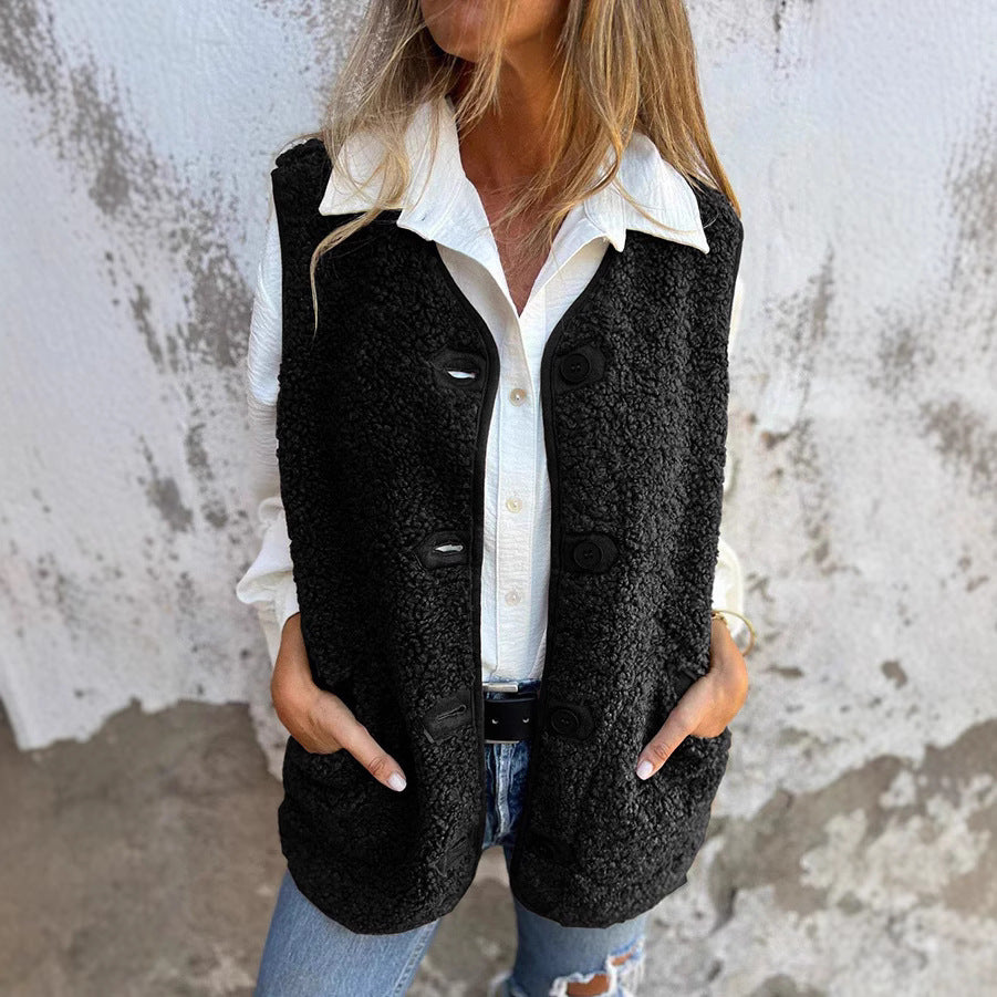 🎁Women's Fall Button Down Short Warm Vest
