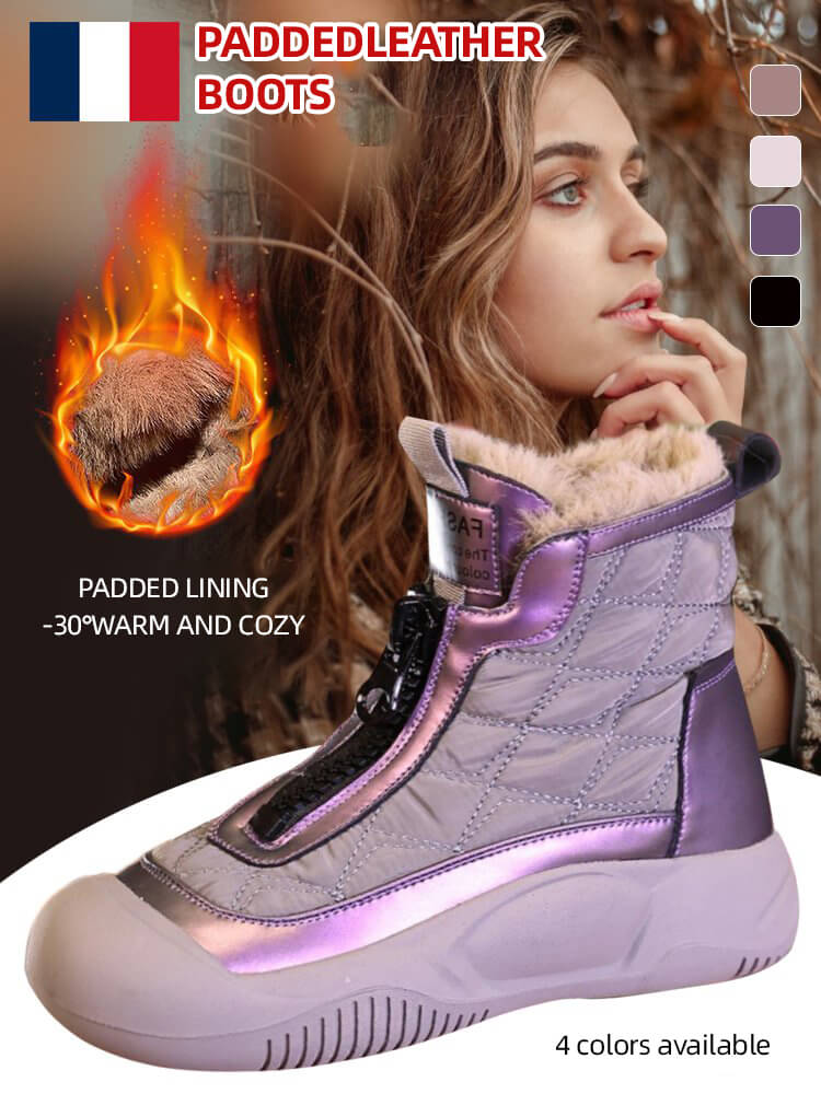 Padded Boots Made From Thickened Leather