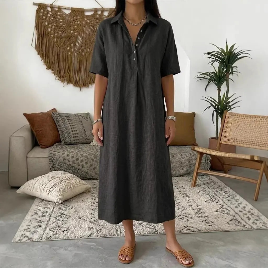✨Women's Cotton Linen Polo Dress
