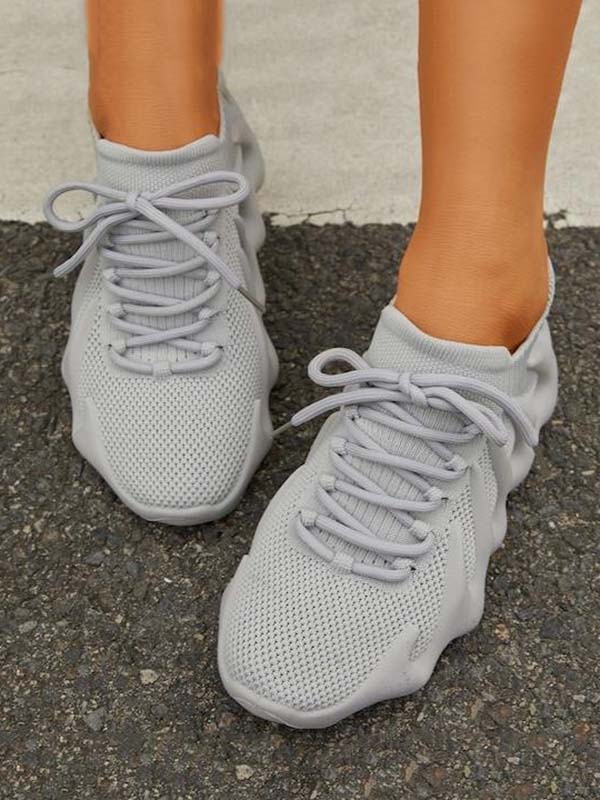 Lace-up Knit Breathable Sneakers