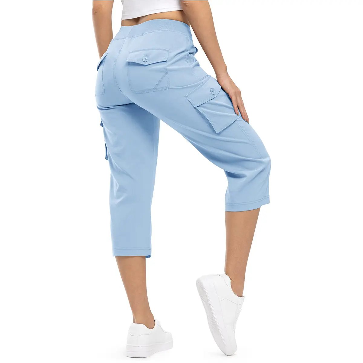 Women Lightweight Hiking Capris: Quick-Dry, 6 Pockets, Loose Fit