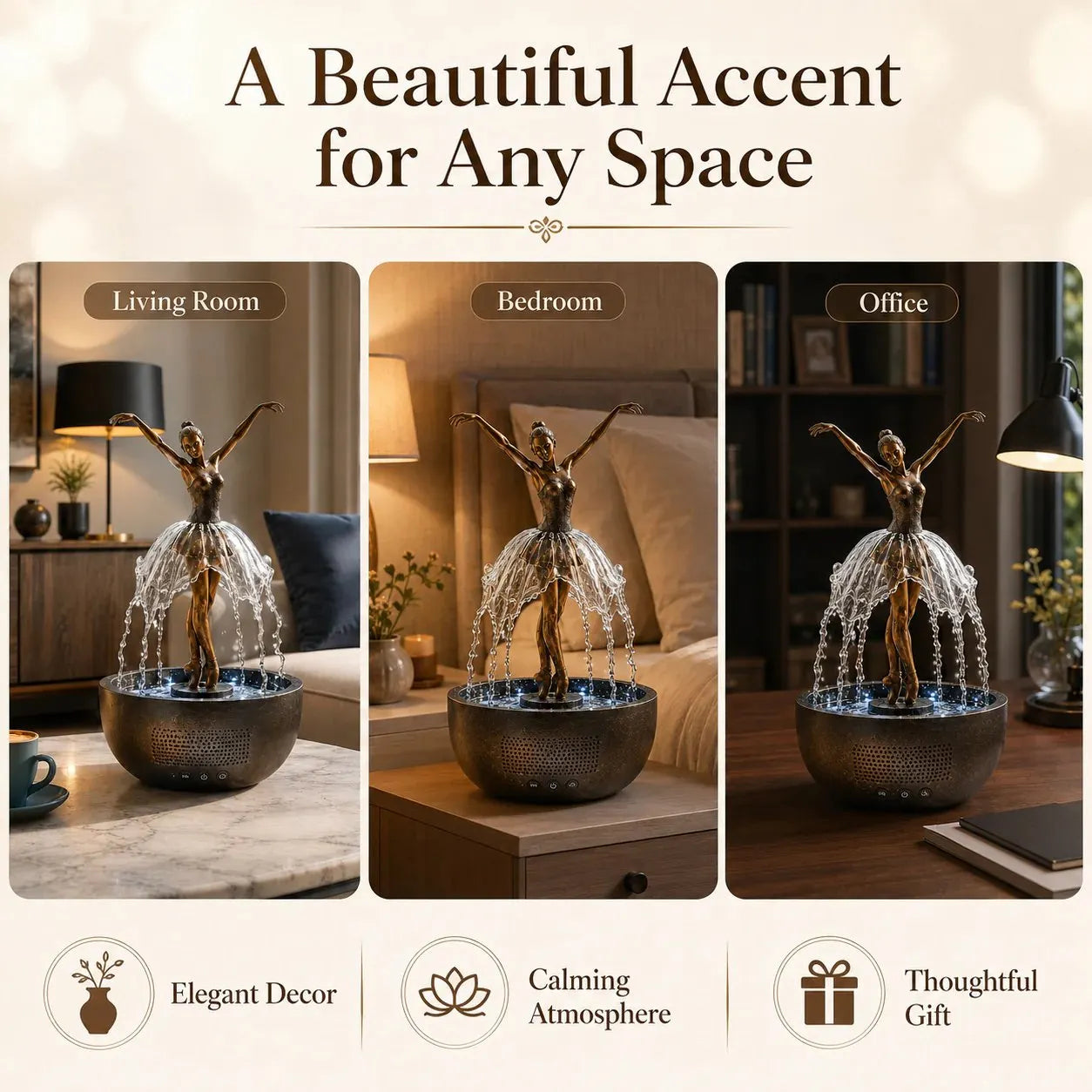 💃🩰Elegant Ballet Dancer Desktop Fountain