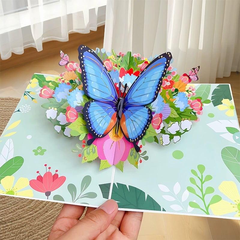 🦋3D Butterfly And Daisy Pop-Up Card