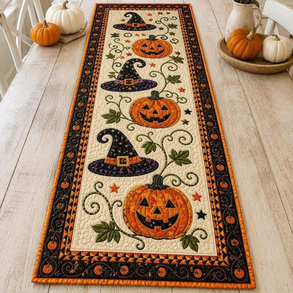 🍽️Quilted Table Runner with Vivid 3D Design