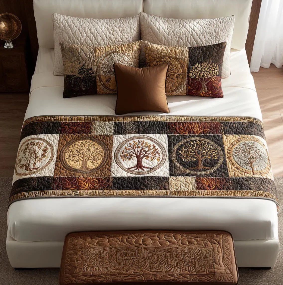 🍽️Quilted Table Runner with Vivid 3D Design