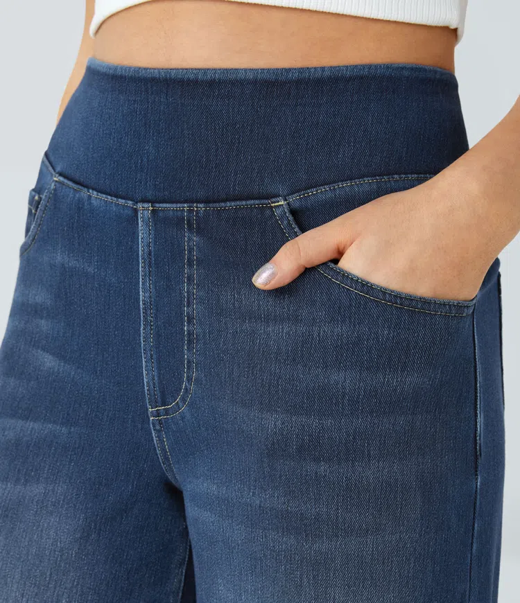 Super Stretch High-Waisted Wide Leg Jeans