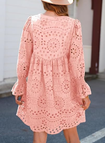 2025 New Arrival- Casual Eyelet Lace Dress for Women