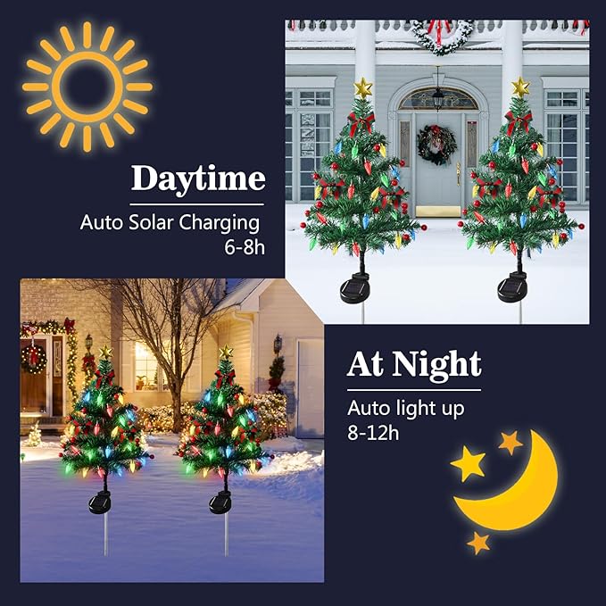 🎄Solar Christmas Tree Light – Add Holiday Magic to Your Outdoors