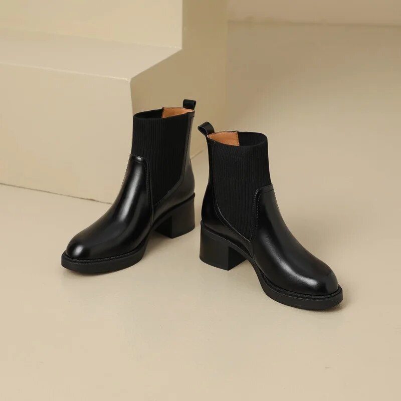 British Style Stretchy Slim Martin Boots Sock Boots