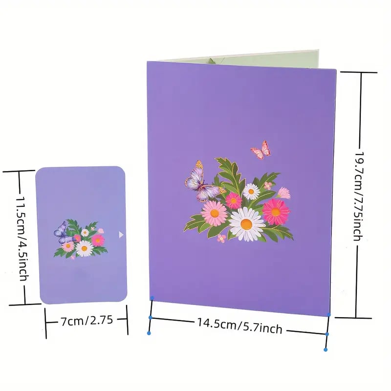 🦋3D Butterfly And Daisy Pop-Up Card