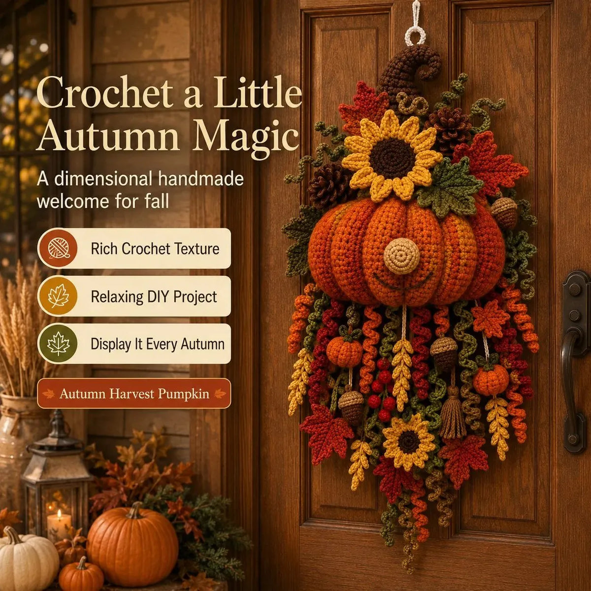 🧶DIY Seasonal 3D Crochet Door Hanger Kit Collection| Includes Accessories and Detailed Tutorials