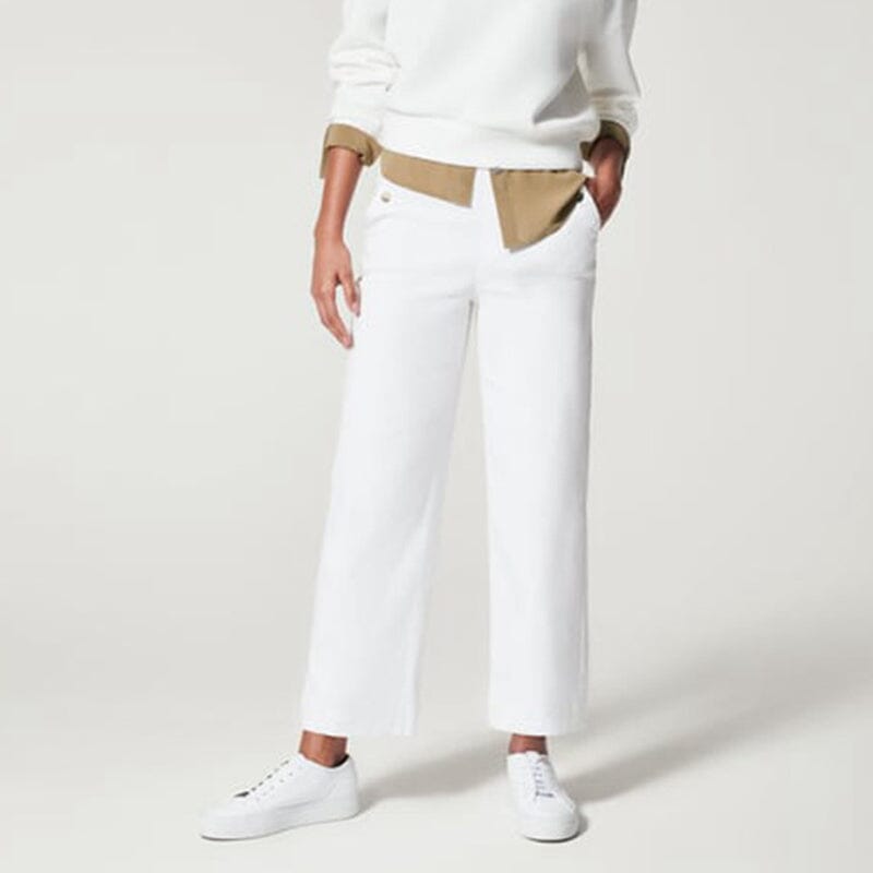 Women Stretch Tummy Control Twill Cropped Wide Leg Pant (BUY 2 FREE SHIPPING)