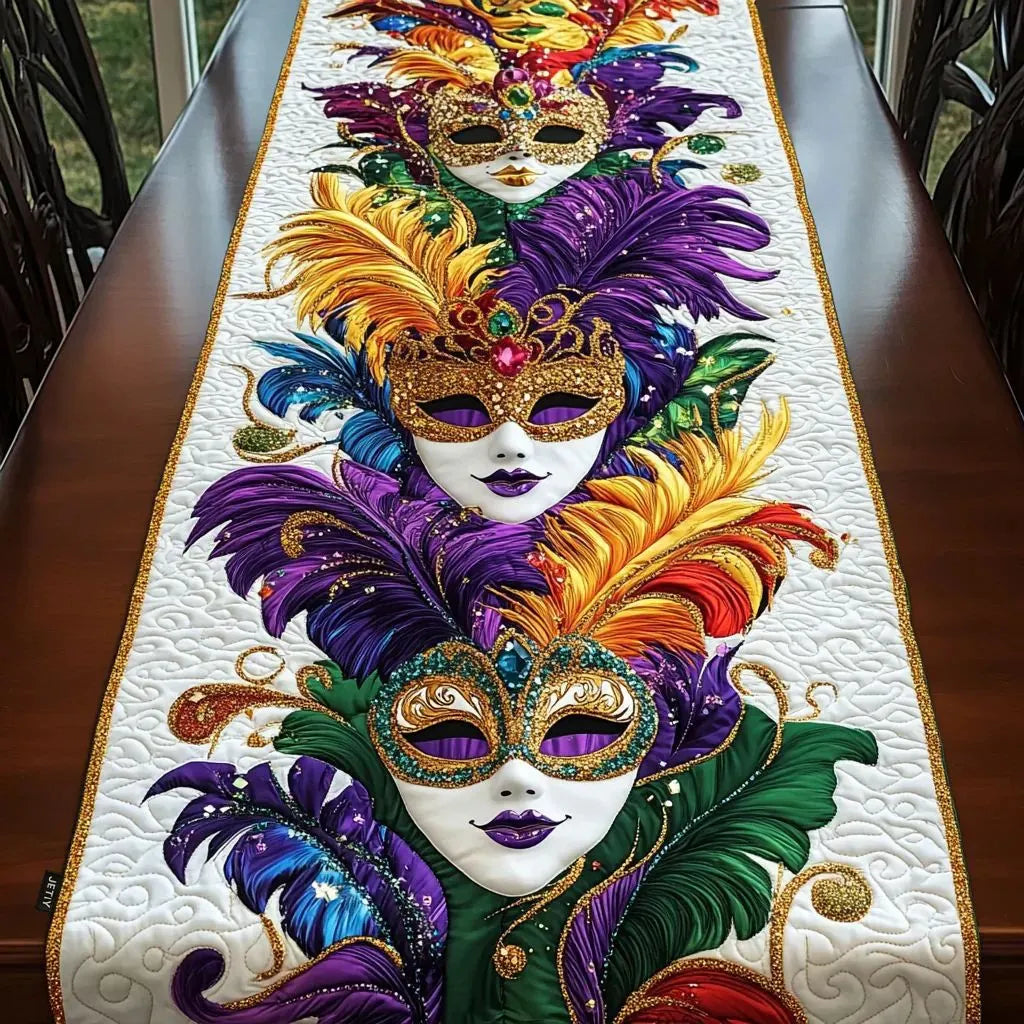 🍽️Quilted Table Runner with Vivid 3D Design