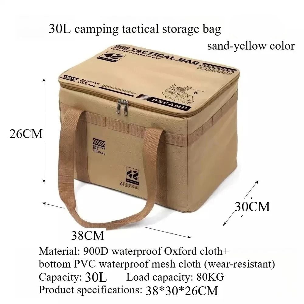 Large Capacity Outdoor Folding Storage Bag Waterproof Portable Camping & Picnic Organizer