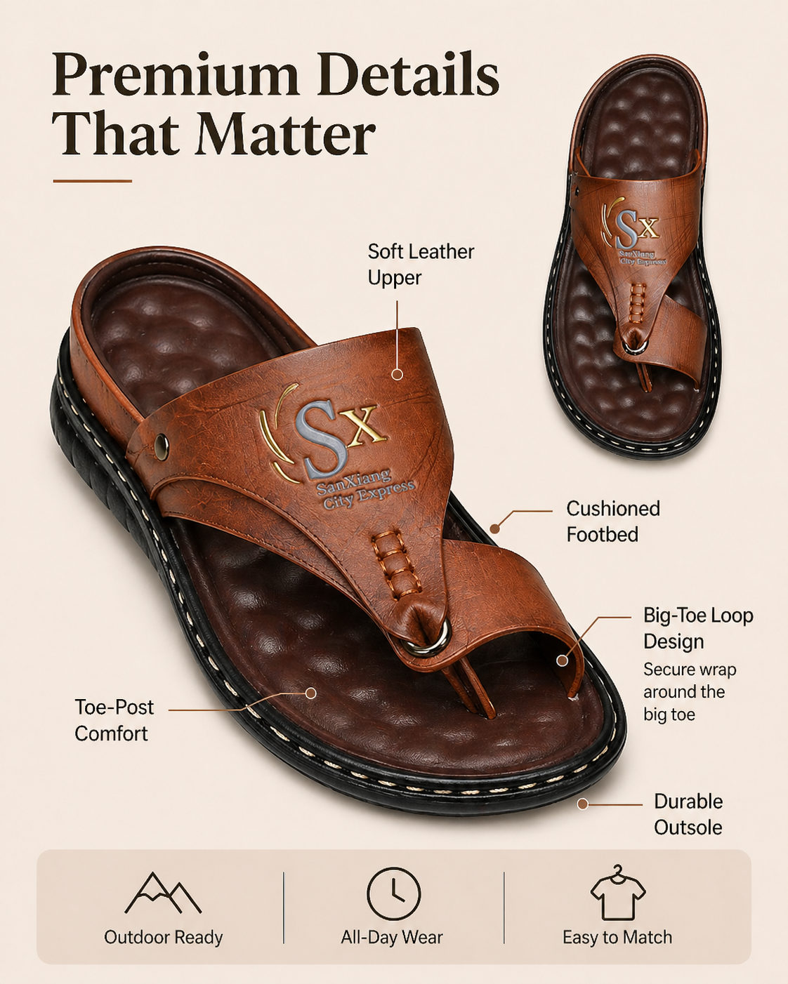 💞Breathable Soft Leather Outdoor Sandals for Men