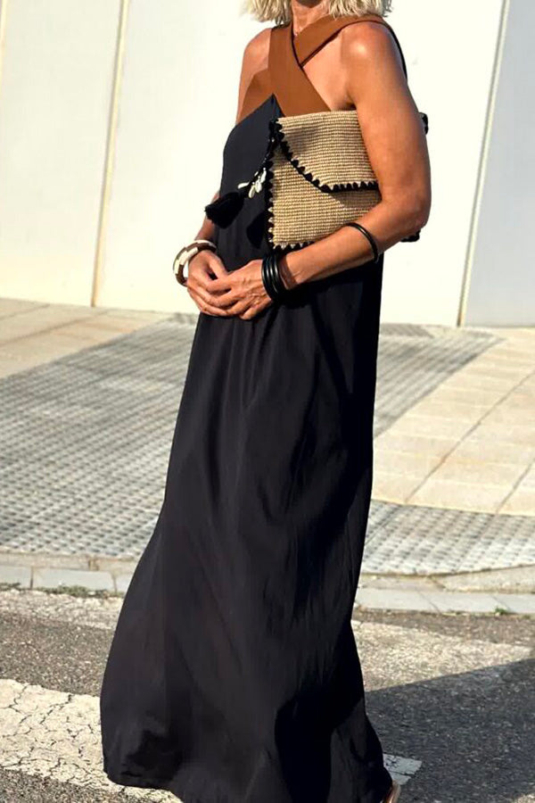 Women Cross Backless Sleeveless Dress