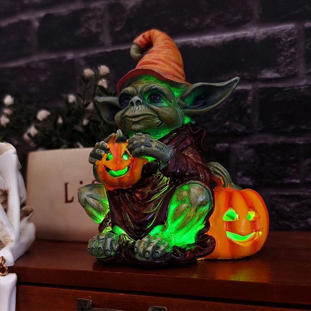 Ghoulie Halloween Resin Statue with Pumpkin Lamp - BUY 1 GET 1 FREE