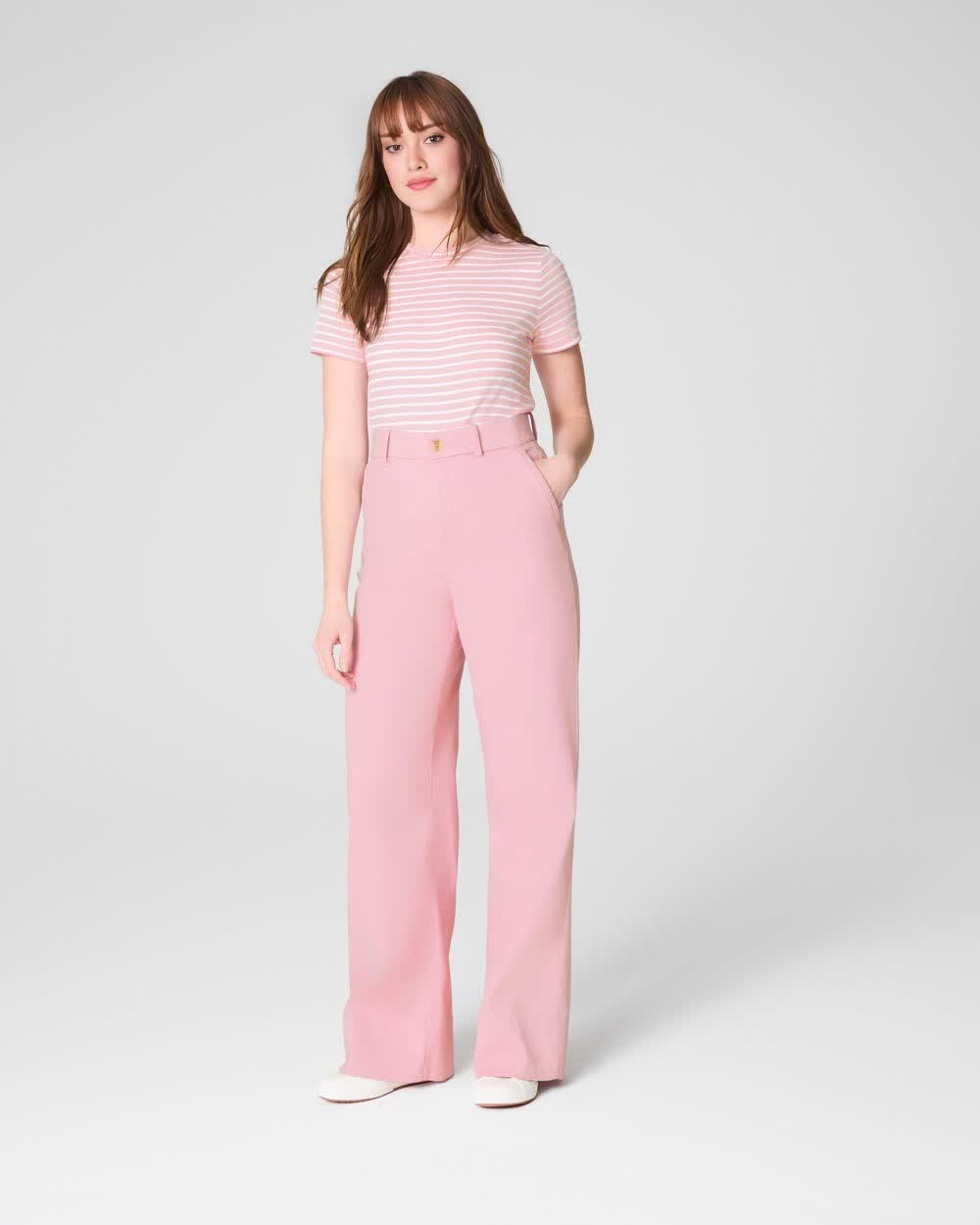 Tummy Control Stretch Twill Wide Leg Pant (Buy 2 Free Shipping)