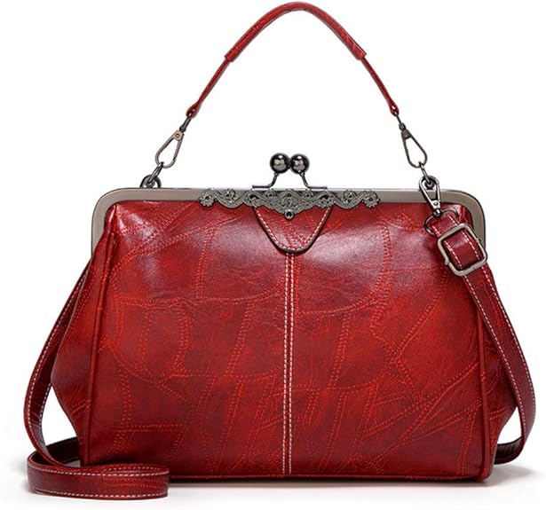 💼Elegant Waterproof Women’s Leather Kiss-Lock Tote Handbag