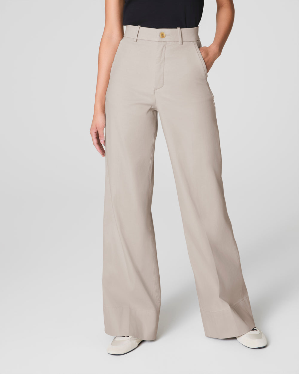 Tummy Control Stretch Twill Wide Leg Pant (Buy 2 Free Shipping)