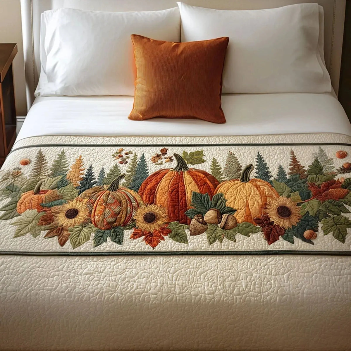 🍽️Quilted Table Runner with Vivid 3D Design