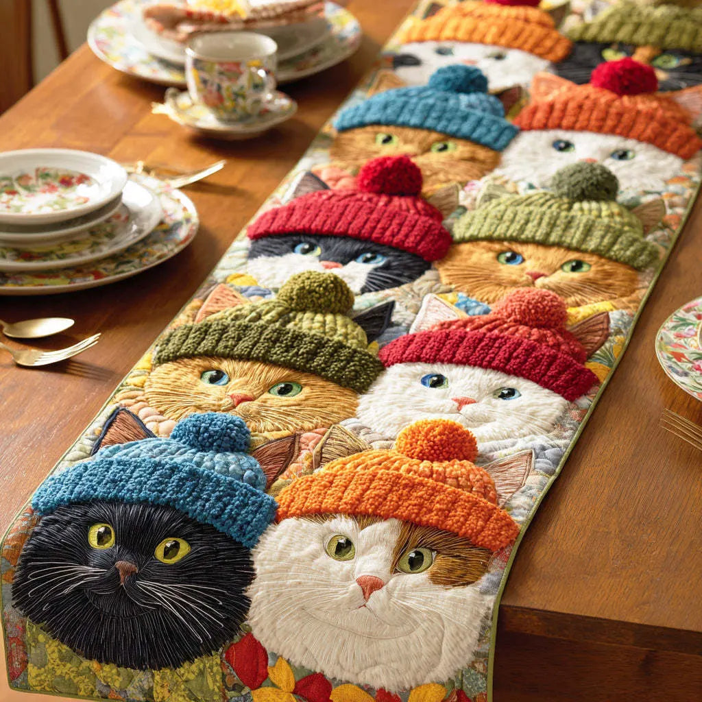 🍽️Quilted Table Runner with Vivid 3D Design