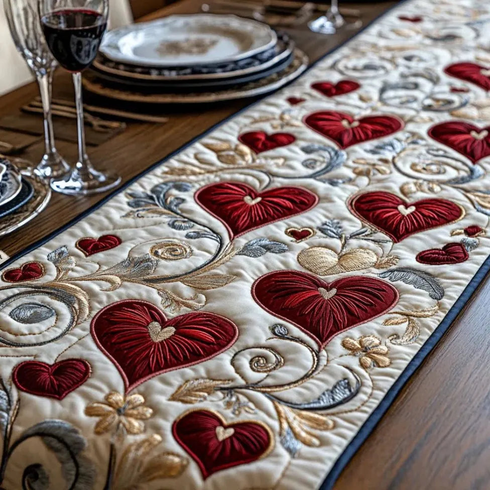 🍽️Quilted Table Runner with Vivid 3D Design