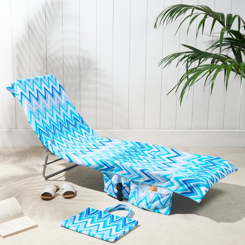 🎁Sun Lounger Towel in Bag with Pockets Storage