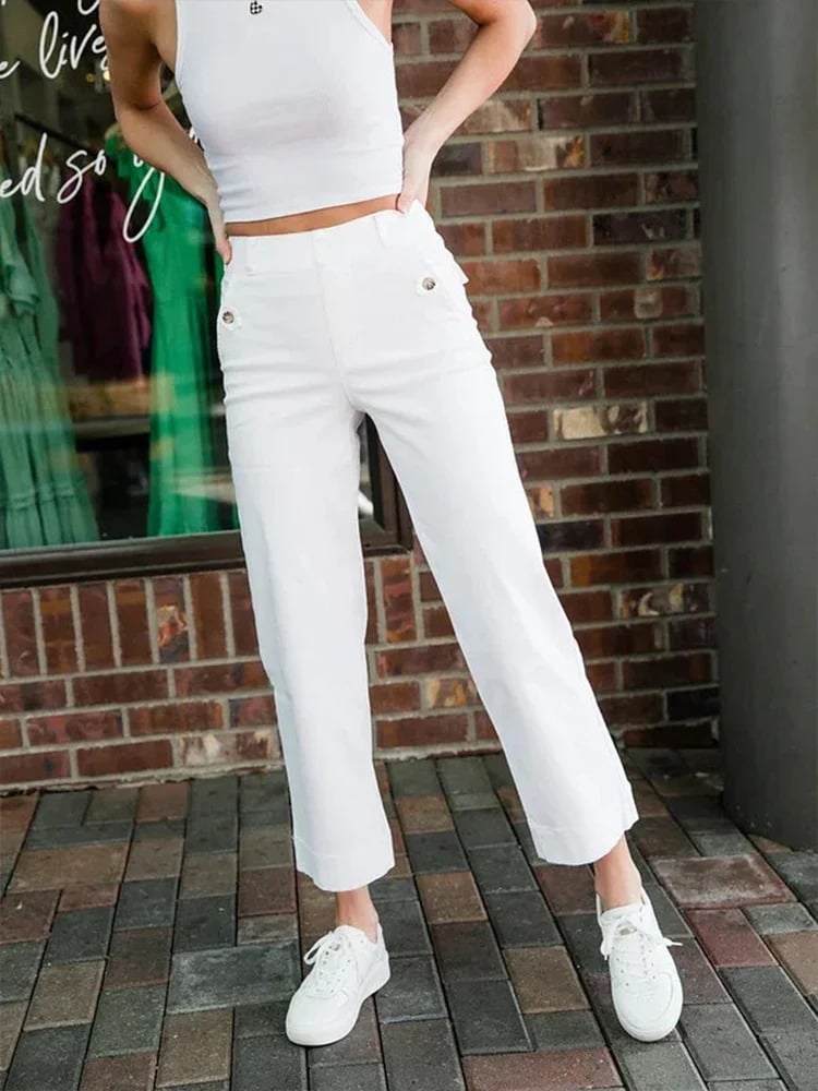 😍Last Day 49% OFF-Tummy Control Twill Cropped Wide Leg Pant(Buy 2 Free Shipping)